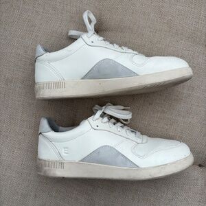 Everlane The Court Sneaker in Grey/White Leather - Women's Size 8.5